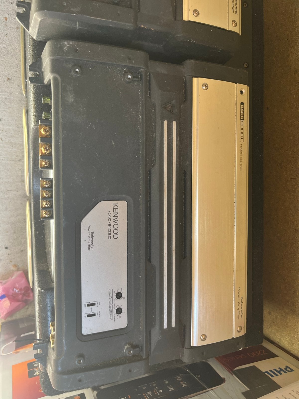 Kenwood KAC-9152D en KAC-8452 versterkers met RODEK subwoofe, Ophalen of Verzenden, Gebruikt, Universele onderdelen