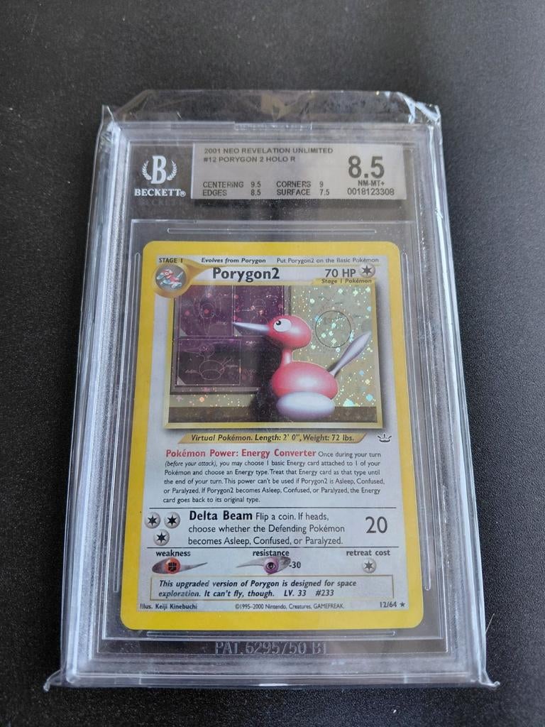 Porygon2 Neo Revelation #12 Holo BGS 8.5 Pokémon Kaart, Ophalen of Verzenden