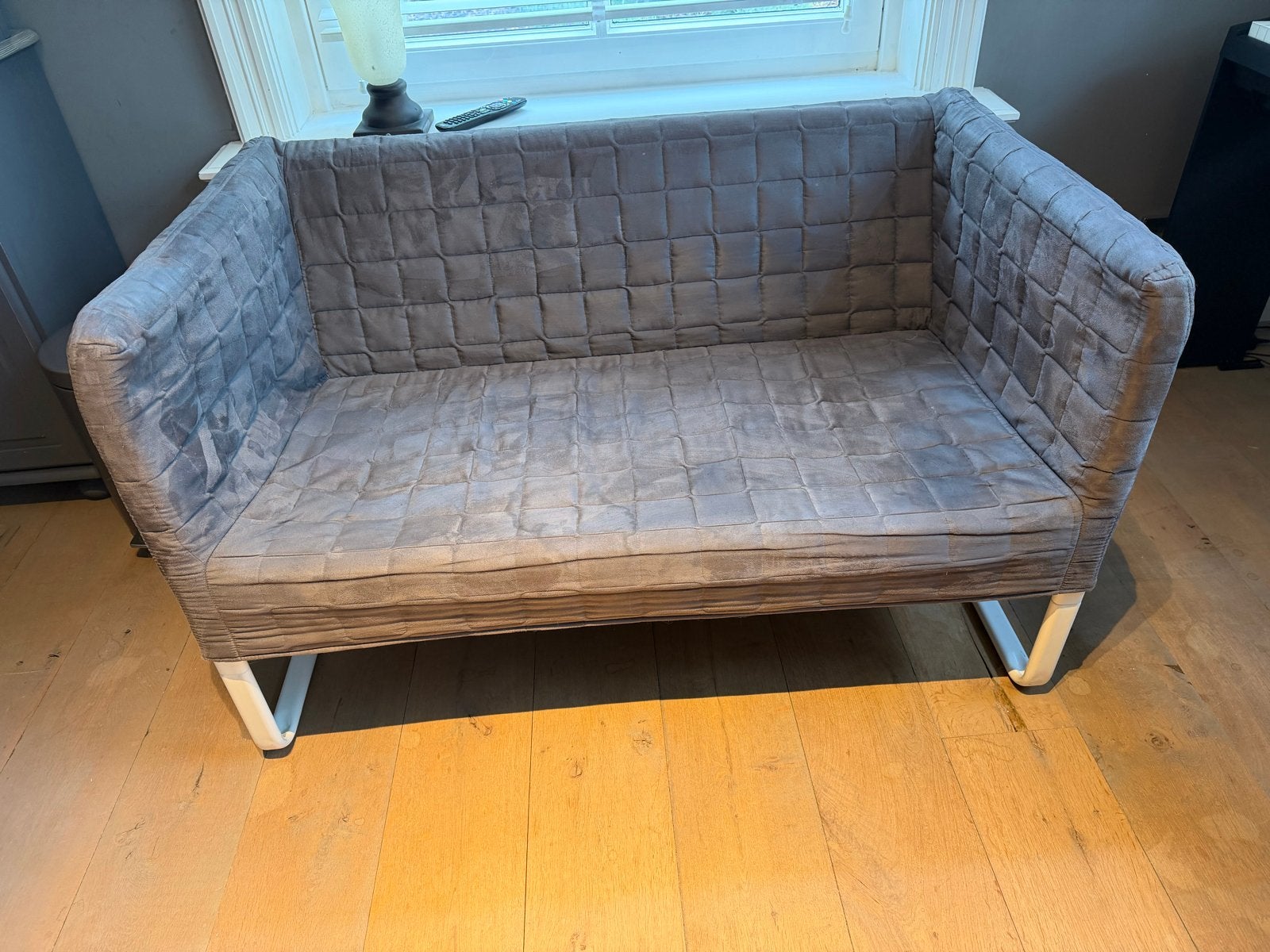 IKEA Knopparp  2-zitsbankje, grijs, wasbaar, Ophalen, Gebruikt, Tweepersoons, 75 tot 100 cm