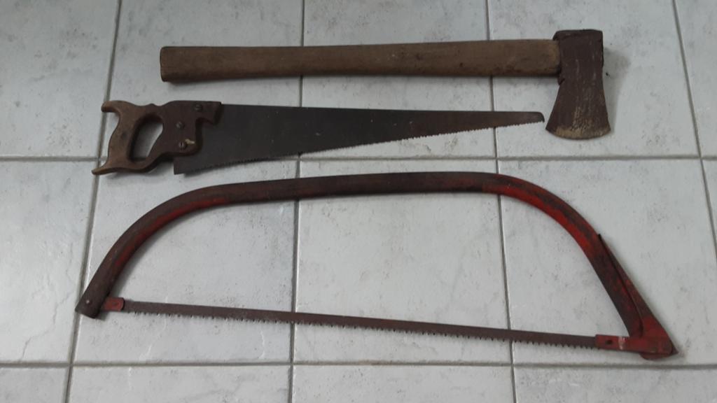 VINTAGE BOOMZAAG 80 CM EN HANDZAAG 70 CM, BIJL IS  VERKOCHT!, Ophalen of Verzenden, Gebruikt