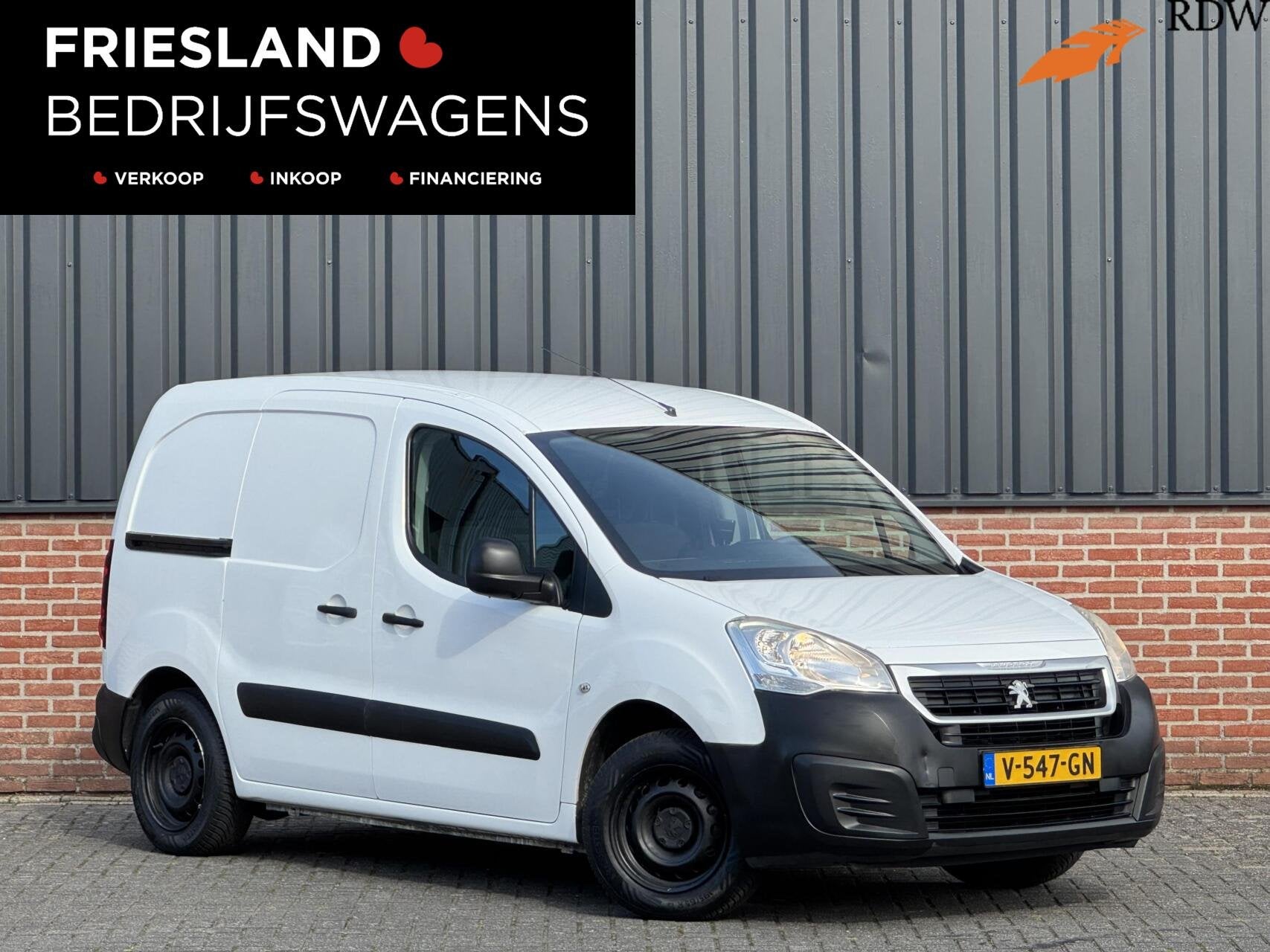 Peugeot Partner 120 1.6 BlueHDi XR Airco/Radio-CD/Bluetooth/, Elektrische ramen, Stof, 4 cilinders, Wit