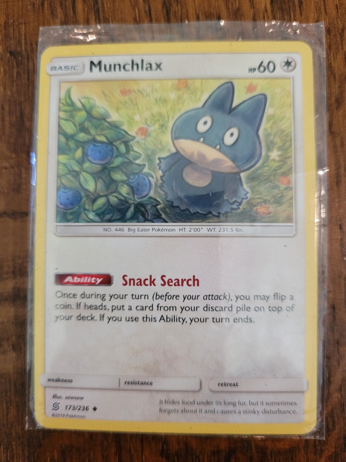 Te koop: munchlax pokemon kaart, Ophalen, Zo goed als nieuw, Losse kaart