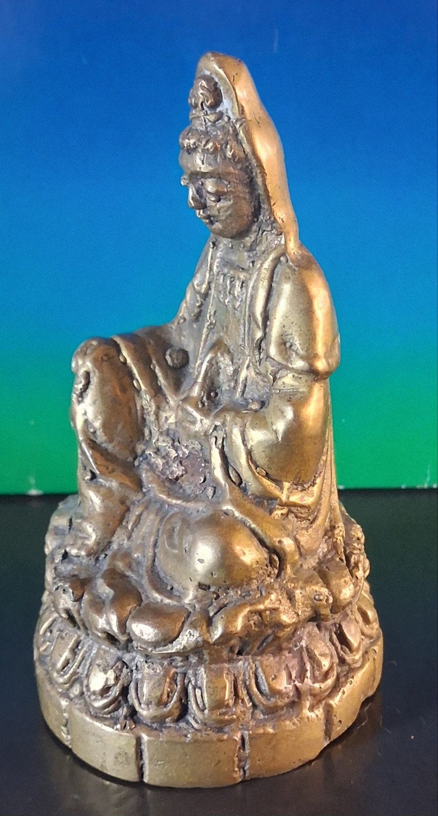 Boeddha. Brons/messing.  10 cm., Ophalen, Zo goed als nieuw