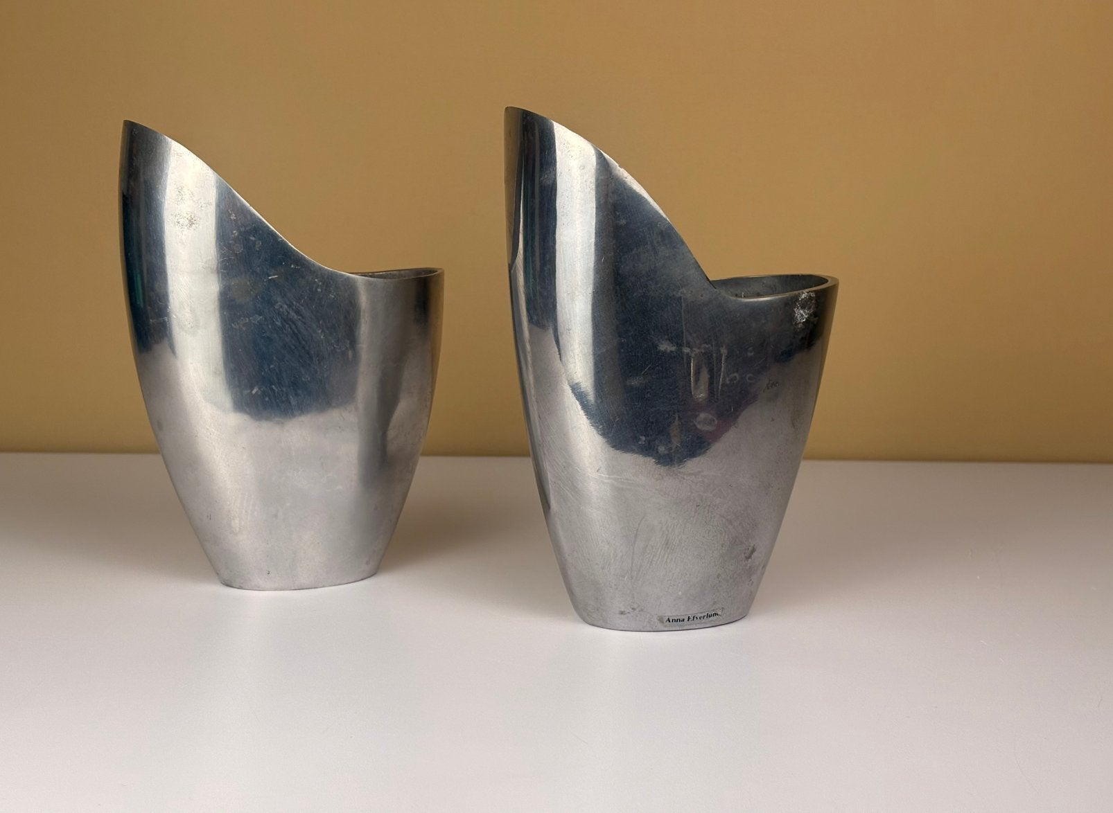 Vintage Ikea Anatomi vazen zilver aluminium Anna Efverlund, Ophalen of Verzenden