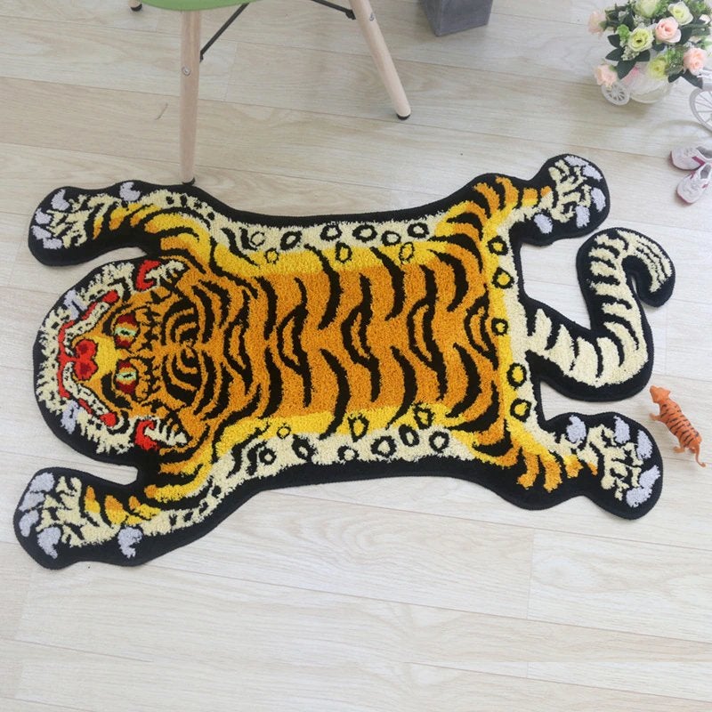 Tijger Vloerkleed / Dieren 3D Kleed Mat Kinderkamer Kind, Verzenden, Nieuw, Overige vormen, 50 tot 100 cm