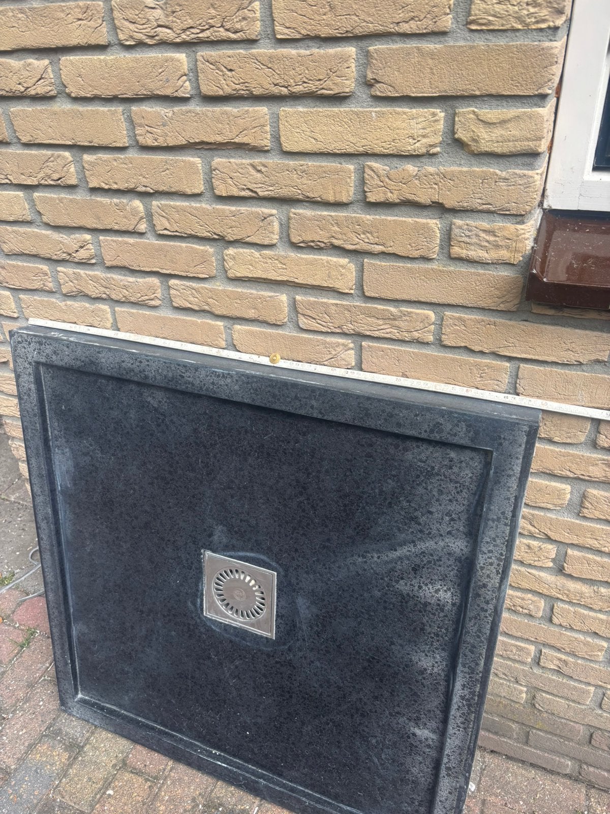 Douchebak graniet 90/90, Ophalen, Zo goed als nieuw