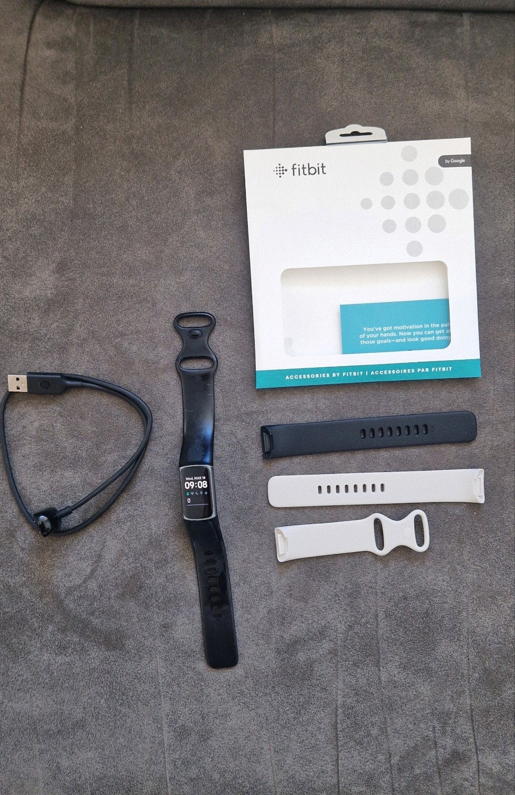 Fitbit Charge 5 + Accessories, Sport en Fitness, Hartslagmeters, Ophalen of Verzenden, Gebruikt, Overige merken, Waterdicht