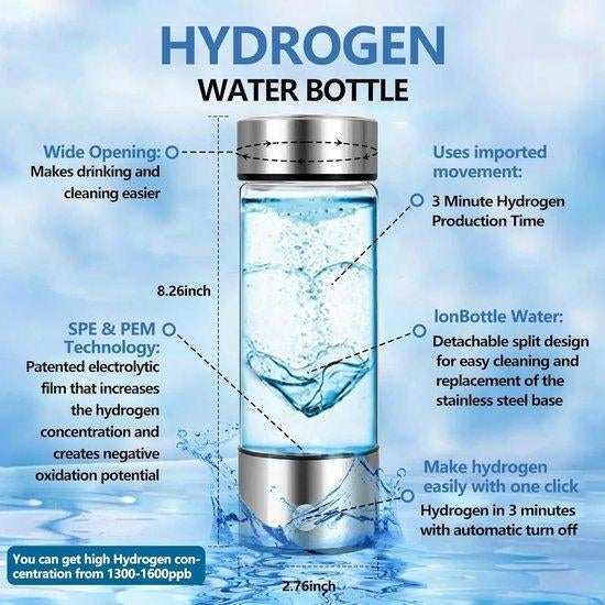 hydrogen water bottle, Ophalen of Verzenden, Nieuw