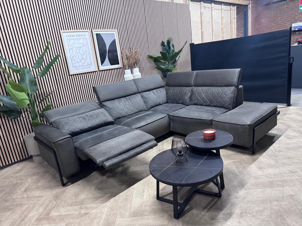 ZGAN Henders en Hazel Busan Hoekbank - Antraciet - 280 x 235, -, -, Hoekbank, Leer