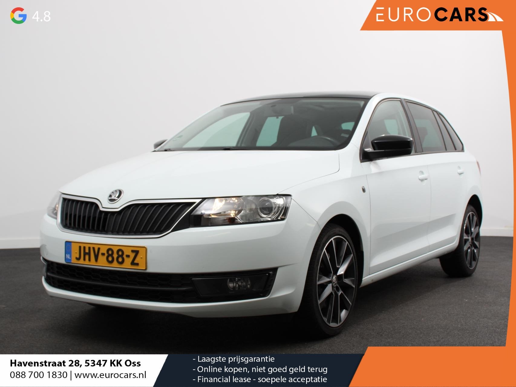 Skoda Rapid Spaceback 1.4 TSI 122pk Automaat Elegance Style, Auto's, Euro 5, Stof, Gebruikt, Zwart