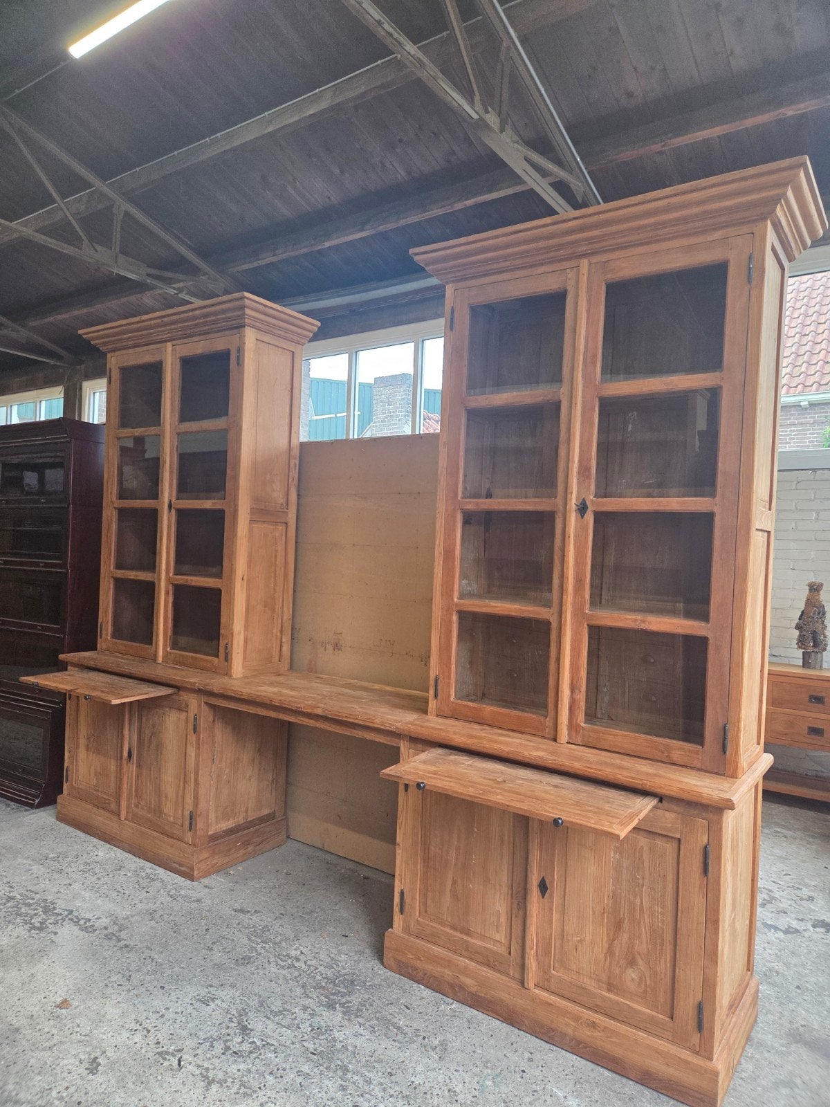 prachtig wandmeubel met bureau~home office kast~vitrinekast, Ophalen, X, X, X