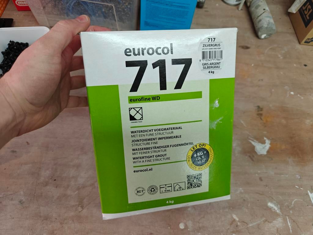 Eurocol 717 Eurofine WD voegmateriaal zilvergrijs (3/4 vol), Doe-het-zelf en Verbouw, Tegels, Overige materialen, Overige typen