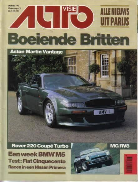 Autovisie 22 1992 : BMW M5 - Fiat Cinquecento - MG RV8, Ophalen of Verzenden, Gelezen, Algemeen