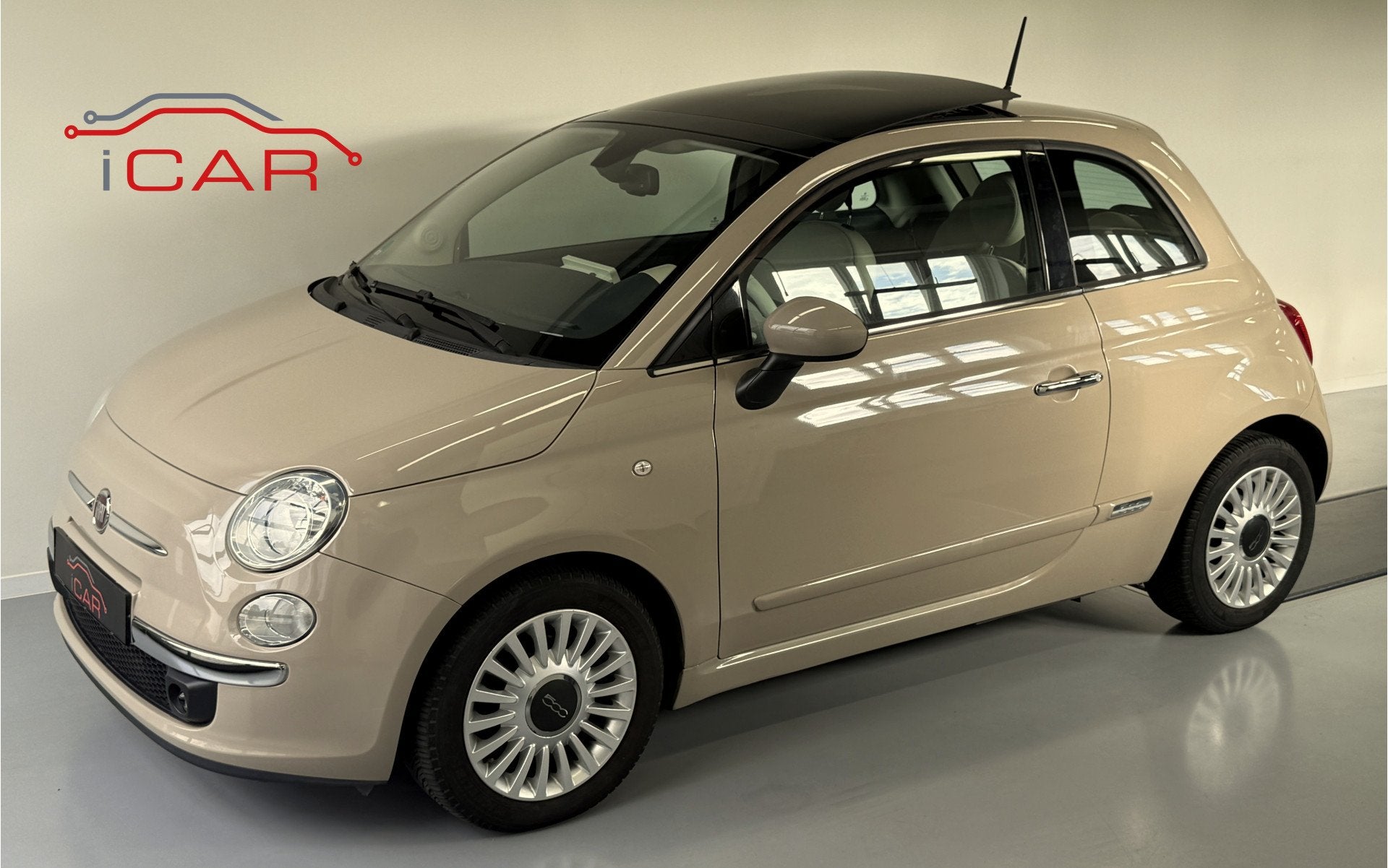 Fiat 500 0.9 TwinAir Cappuccino-Skydome Electrisch panoramad, Auto's, Voorwielaandrijving, 86 pk, Gebruikt, Beige