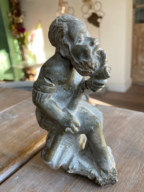 Oud grijs stenen beeldje uit Malawi / Afrika. Chamba roker., Antiek en Kunst, Kunst | Niet-Westerse kunst, Ophalen, Steen/keramiek