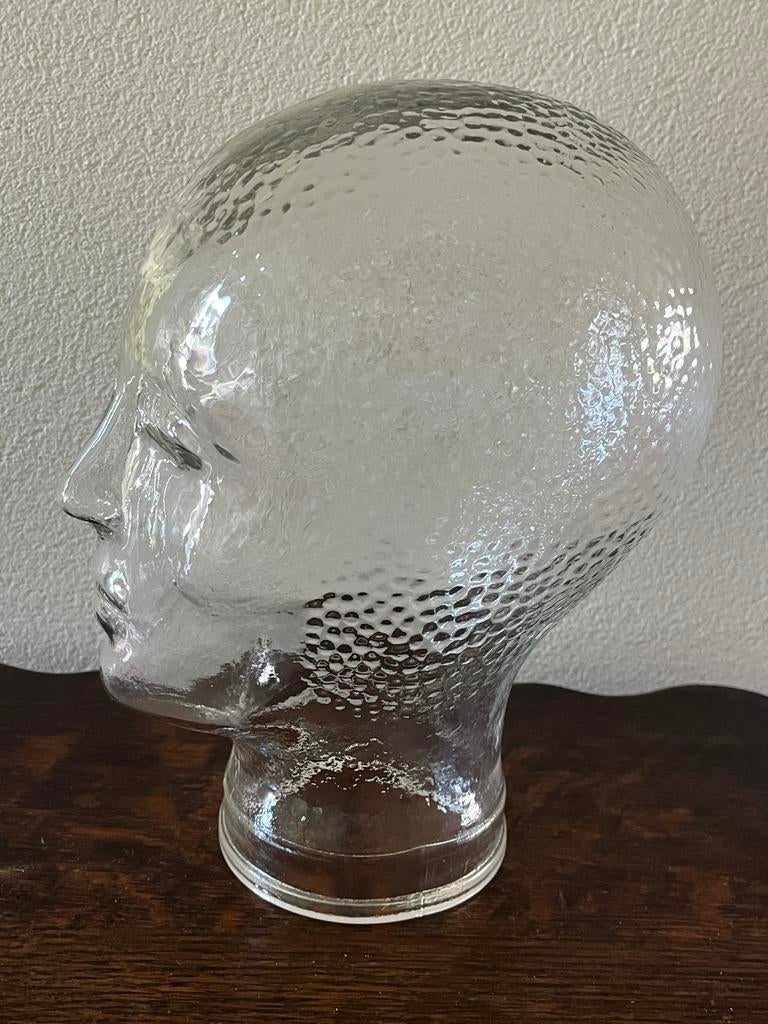 Vintage glazen hoofd - voor koptelefoon of decoratie, Ophalen of Verzenden