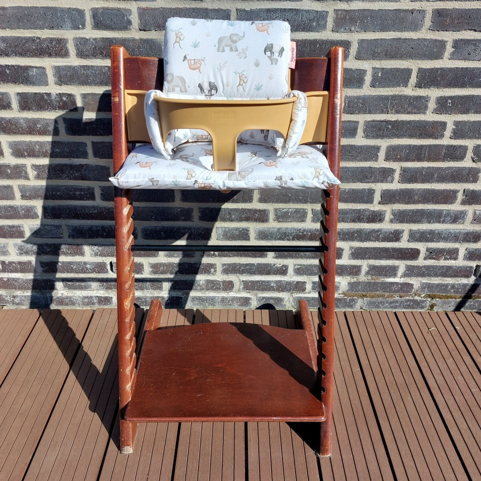 Complete Stokke Tripp Trapp set in walnootbruin, Ophalen of Verzenden, Zo goed als nieuw