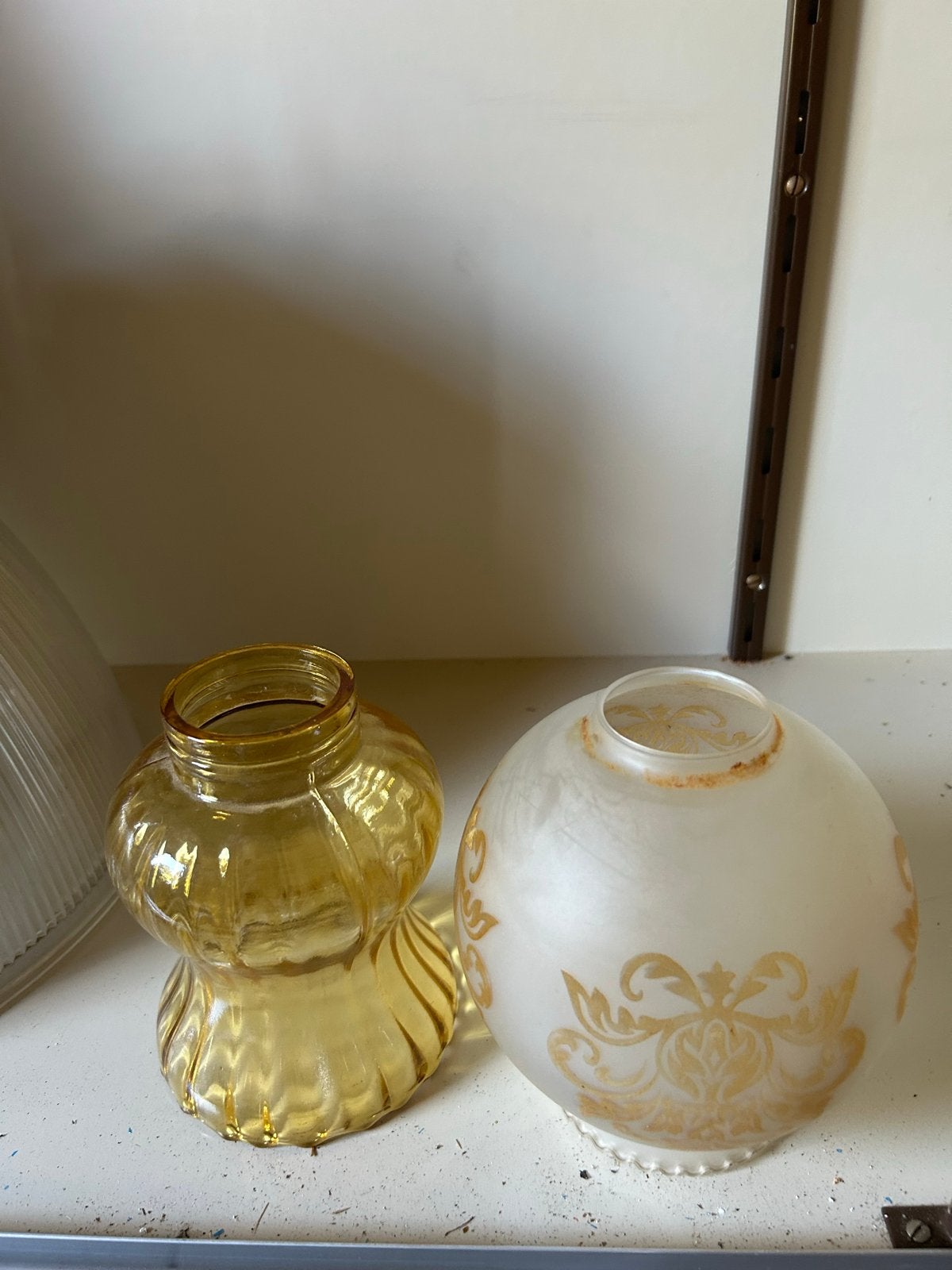 Diverse lampenkappen - Glas, textiel en metaal, Gebruikt, Overige typen, Wit, Rond