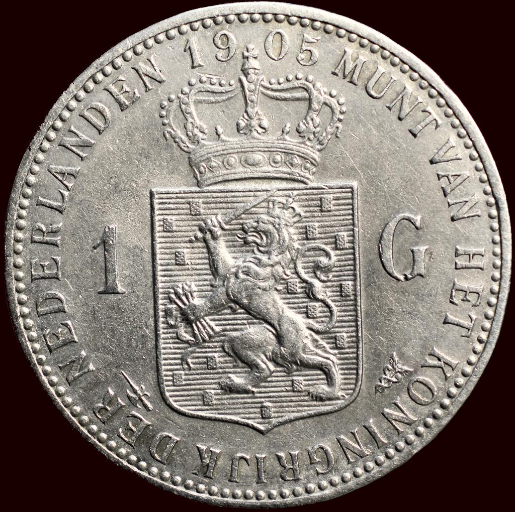 1 Gulden 1905 Wilhelmina - Zfr/Pr, Postzegels en Munten, Munten | Nederland, 1 gulden, Zilver, Ophalen of Verzenden, Koningin Wilhelmina