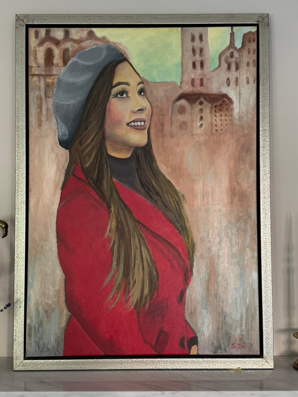 Kleurrijk schilderij, 100X70 cm, Ophalen, Handgeschilderd, Olieverf, Portret