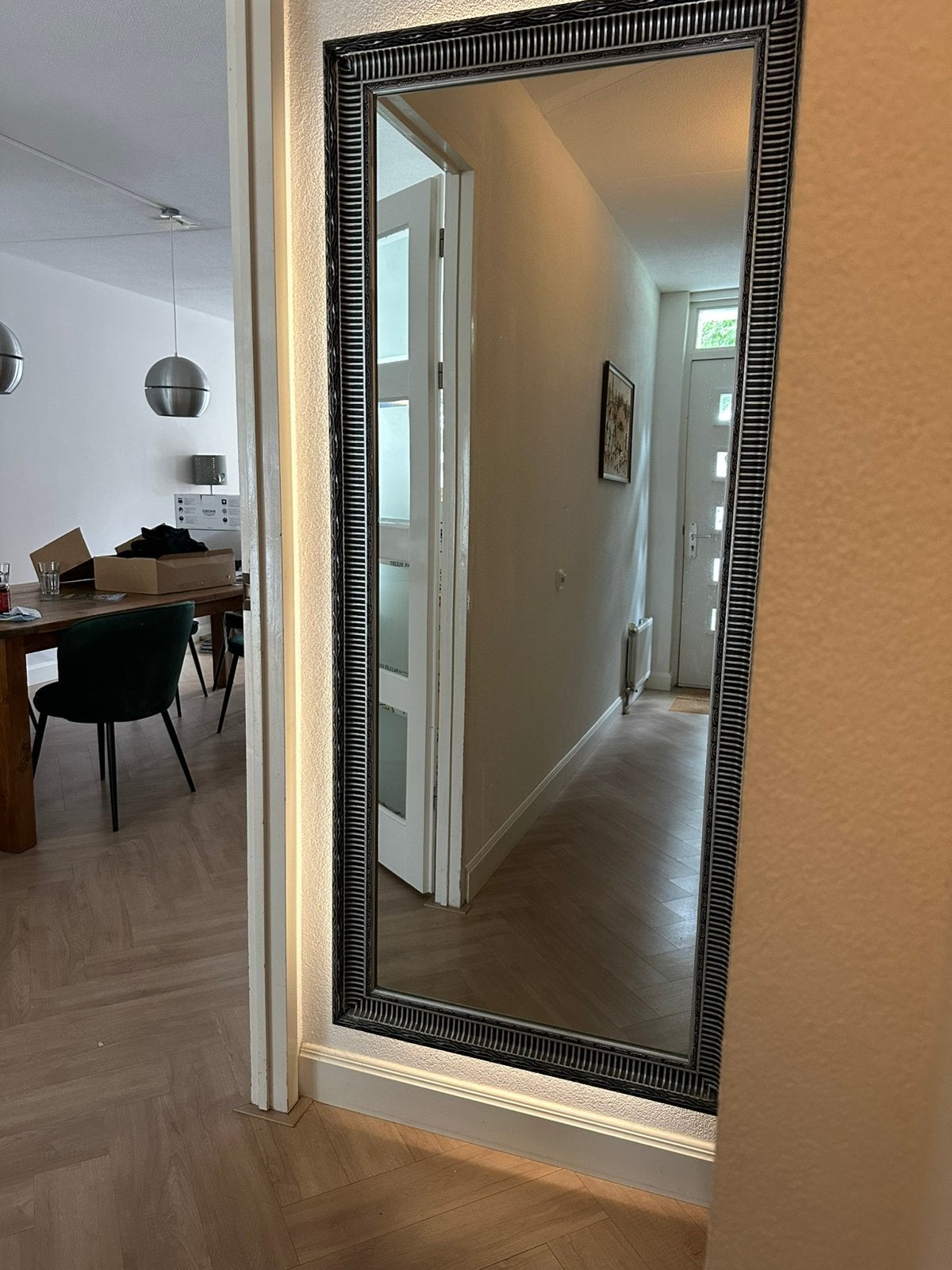 Spiegel, Huis en Inrichting, Woonaccessoires | Spiegels, Ophalen, Zo goed als nieuw, Minder dan 100 cm, Rechthoekig
