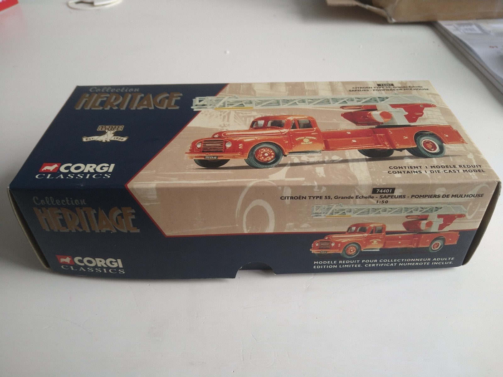 Corgi Heritage Citroen Type 55 Brandweer Mulhouse, Ophalen of Verzenden, Zo goed als nieuw, Bus of Vrachtwagen, Corgi