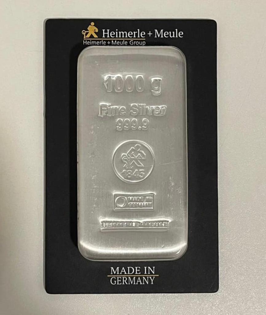 Kilo zilver .999 - Hemerle+Meule, Postzegels en Munten, Edelmetalen en Baren, Ophalen of Verzenden, Zilver