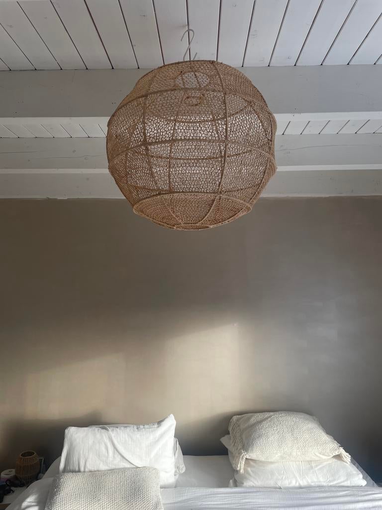 Trendy Raffia Lamp - Doorsnee 48-50 cm, Ophalen, Zo goed als nieuw, Overige materialen, Minder dan 50 cm