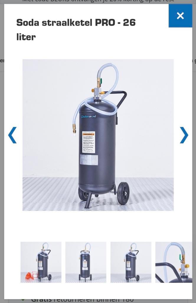 Datona Soda Straalketel DT-55210 Set + 25kg Soda, Ophalen, Nieuw, 1200 watt of meer, Overige typen