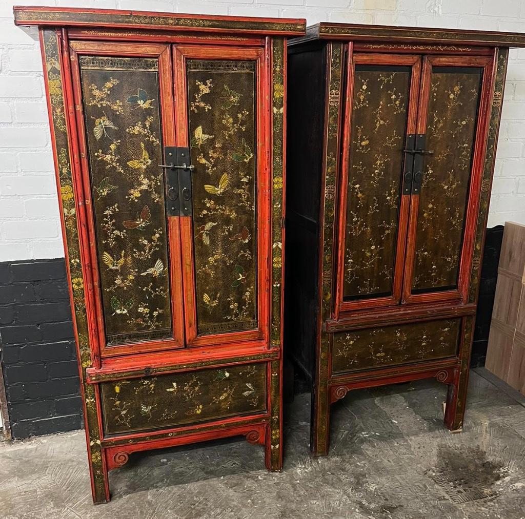 Chinese bruidskast chinees kast bloemen vlinders aziatisch, Verburgt Vintage, Gebruikt, Ophalen of Verzenden, https://verburgtvintage.nl/#contact