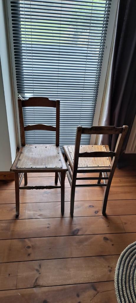 Antiek houten eetkamerstoelen stoelen - 6x, Antiek en Kunst, Ophalen