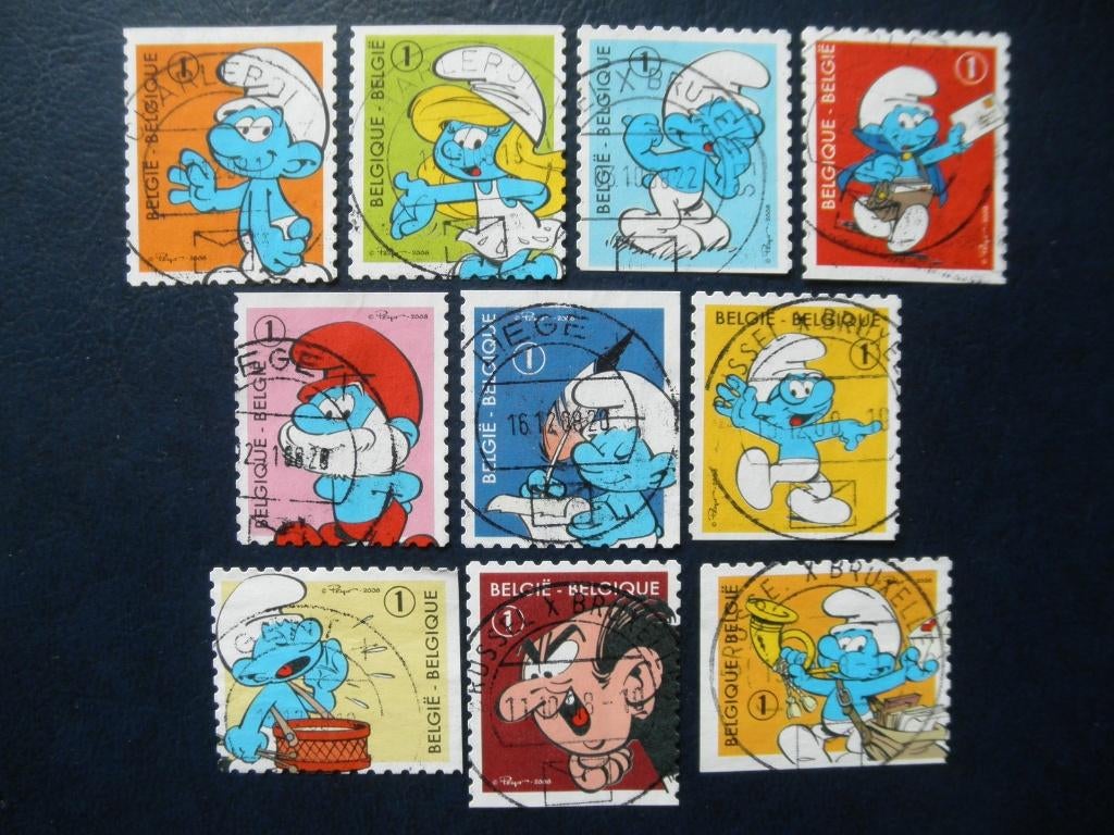 Postzegels België 2008 smurfen - cw. 11,00., Postzegels en Munten, Ophalen of Verzenden, Gestempeld