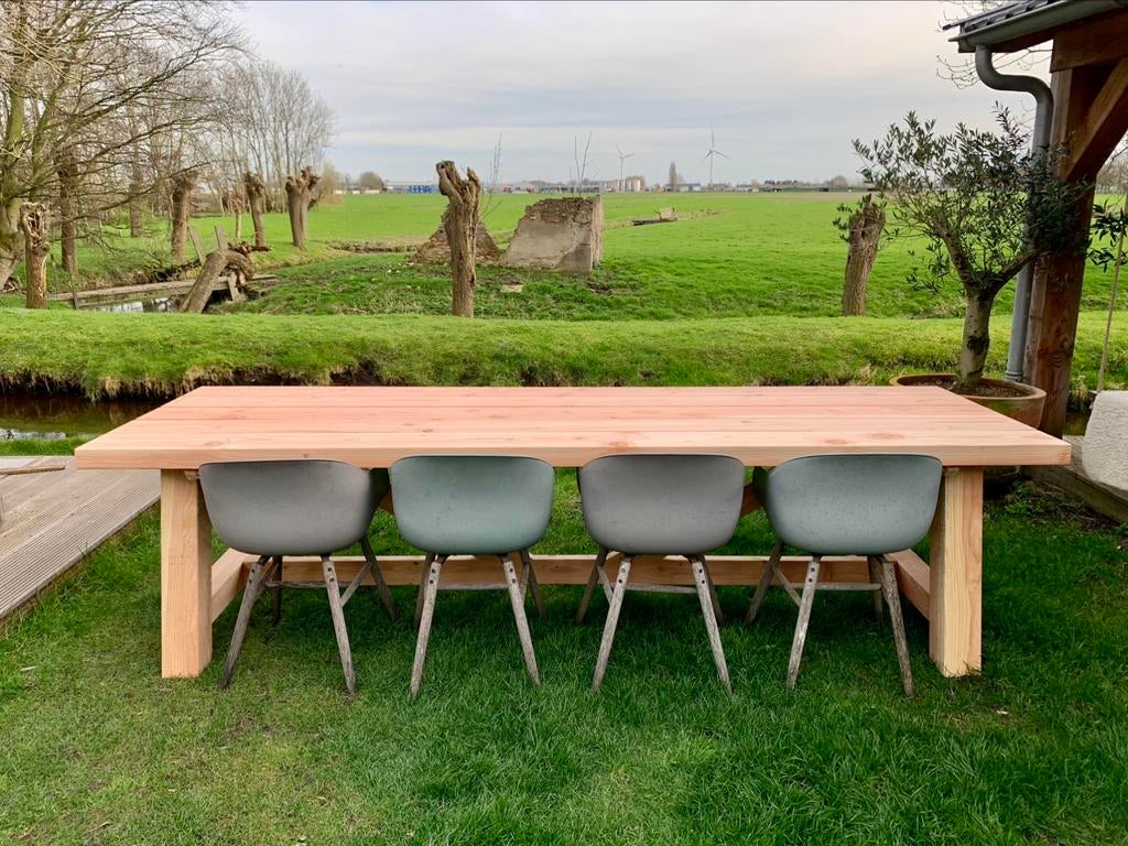 Robuuste XXL douglas tuintafel tuinverlichting plantenbak, Ophalen of Verzenden, Nieuw, Rechthoekig, Hout