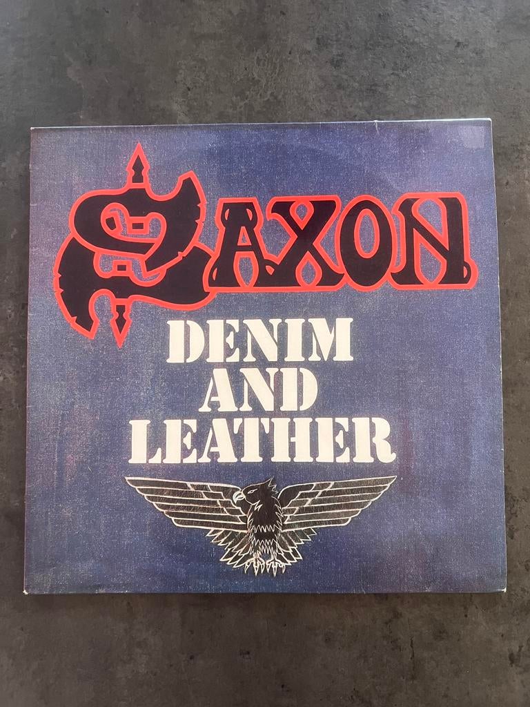 Saxon Denim and Leather LP heavy metal rock vinyl, Ophalen of Verzenden, Gebruikt