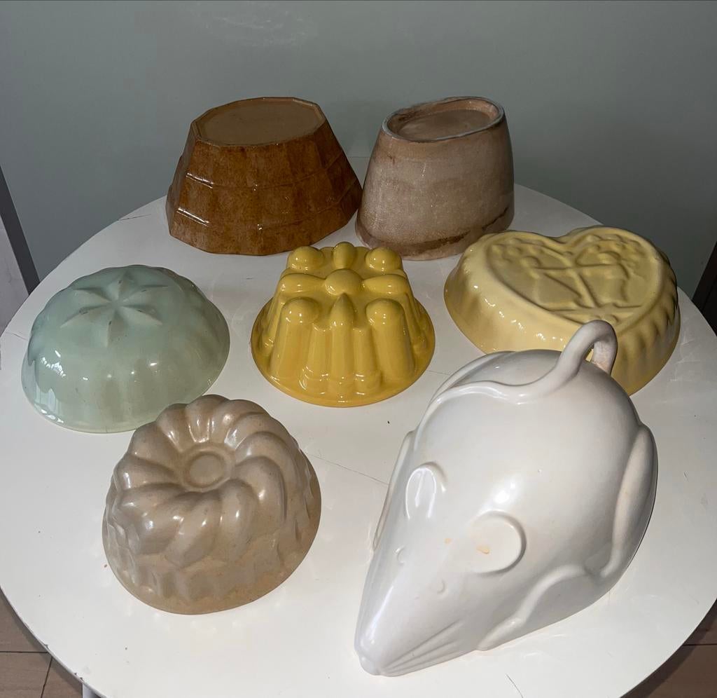 Vintage Puddingvormen Collectie voor pudding en jelly, Antiek en Kunst, Ophalen of Verzenden