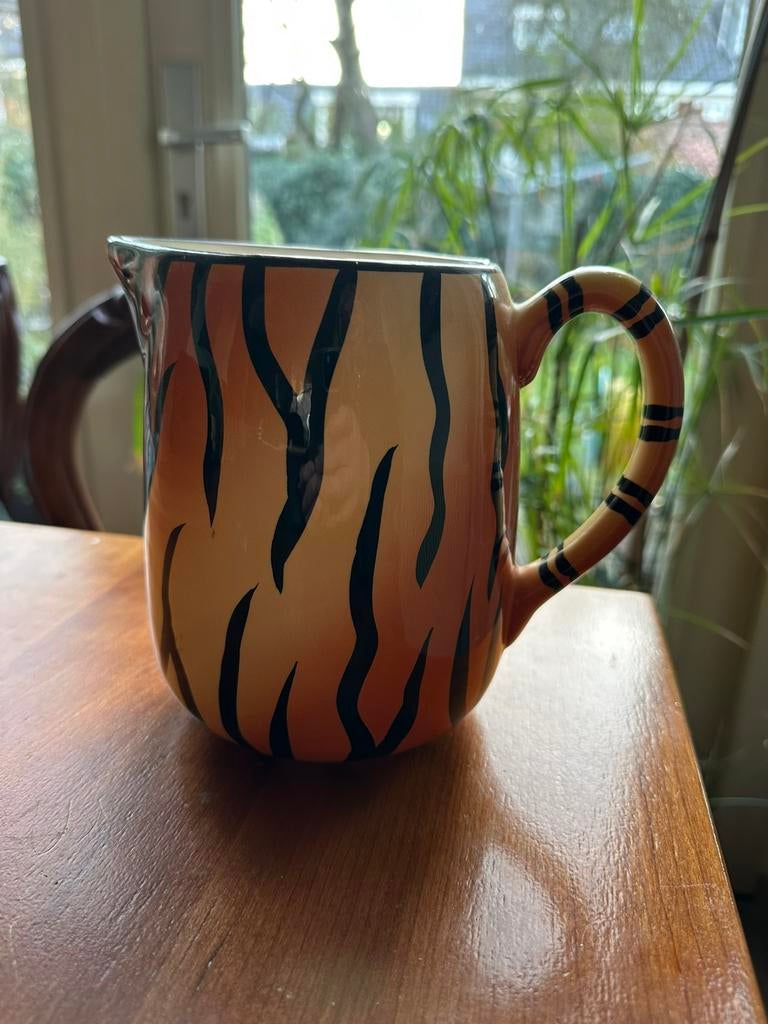 Vintage Tijger Decor kruik/vaas / Genmert Jungle Ware, Keramiek, Overige typen, Ophalen of Verzenden, Zo goed als nieuw