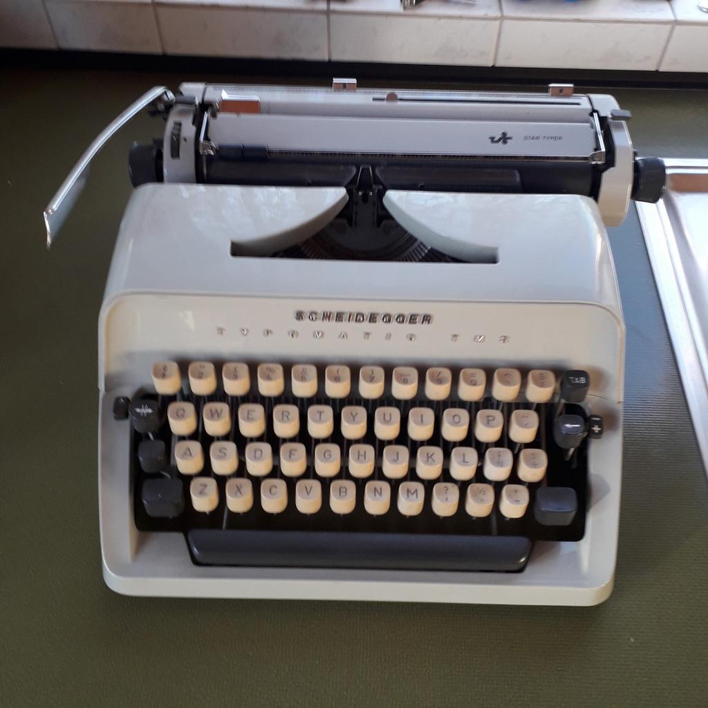 Vintage typemachine scheidegger typomatic TMS in koffer, Ophalen