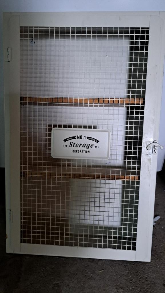 Metalen kastje met gaasdeur, Antiek en Kunst, Ophalen of Verzenden