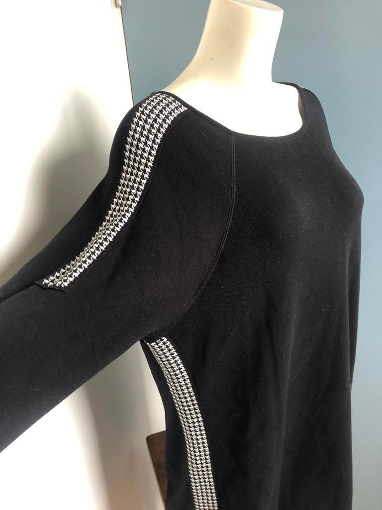 Faber woman zwart gebreide jurk 44 pied de poule, Kleding | Dames, Jurken, Zwart, Maat 42/44 (L), Ophalen of Verzenden, Zo goed als nieuw