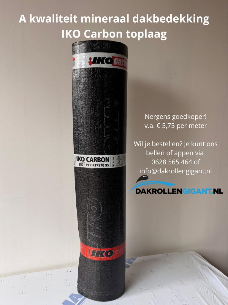 Iko Carbon toplaag mineraal dakbedekking, Doe-het-zelf en Verbouw, Dakpannen en Dakbedekking, Ophalen, Overige materialen, Iko