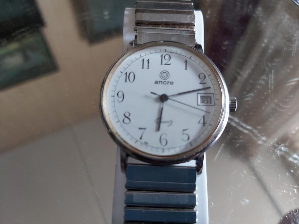 Horloge: Ancre, datum, zgan, stretchband, Sieraden, Tassen en Uiterlijk, Ophalen of Verzenden, Zo goed als nieuw