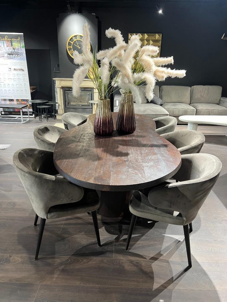 Odile Eettafel van Richmond Interiors (Dark brown), Overige materialen, 100 tot 150 cm, 200 cm of meer, Ophalen of Verzenden