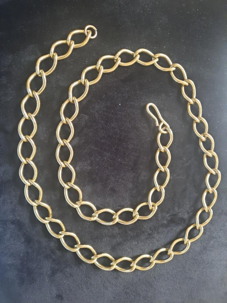 Gouden schakel ketting / ceintuur - 85 cm, Overige materialen, Verstelbaar, Ophalen of Verzenden, Zo goed als nieuw