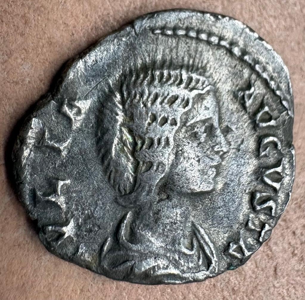 Romeinse zilveren denarius (Julia Domna, 160-217 na Chr.), Ophalen of Verzenden, Italië, Losse munt, Zilver