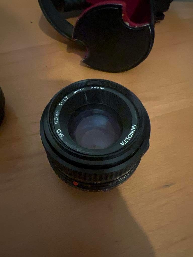 Minolta MD 50mm 1.7 + Tokina Macro Extender + Teleconverter, Ophalen of Verzenden, Gebruikt, Standaardlens