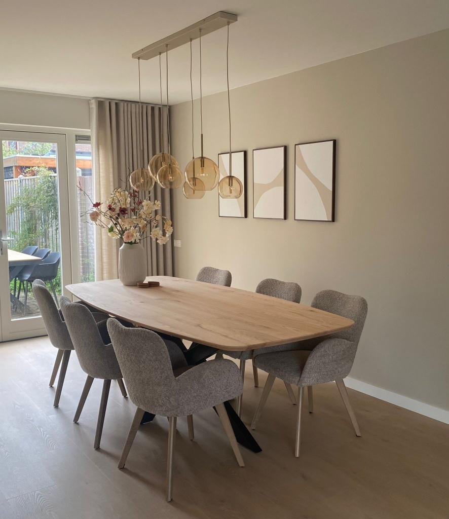 Massief eiken Deens ovale eettafel  - 160 t/m 300 cm