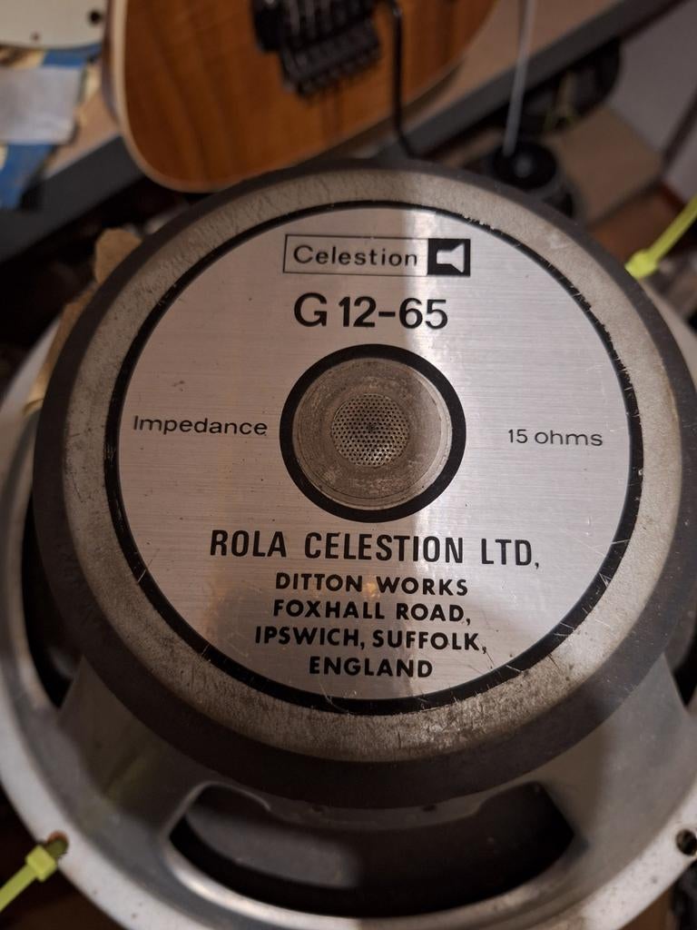 Celestion G12-65 T3054 - 15 Ohm Speakers paartje + 1 G12-80, Ophalen of Verzenden, Gebruikt