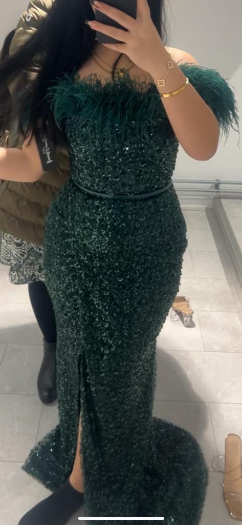 Groenen glitter jurk, Ophalen of Verzenden, Zo goed als nieuw, Groen, Galajurk