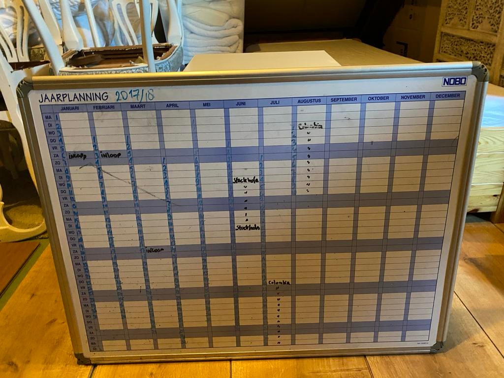 Whiteboard Jaaragenda, Ophalen, Gebruikt