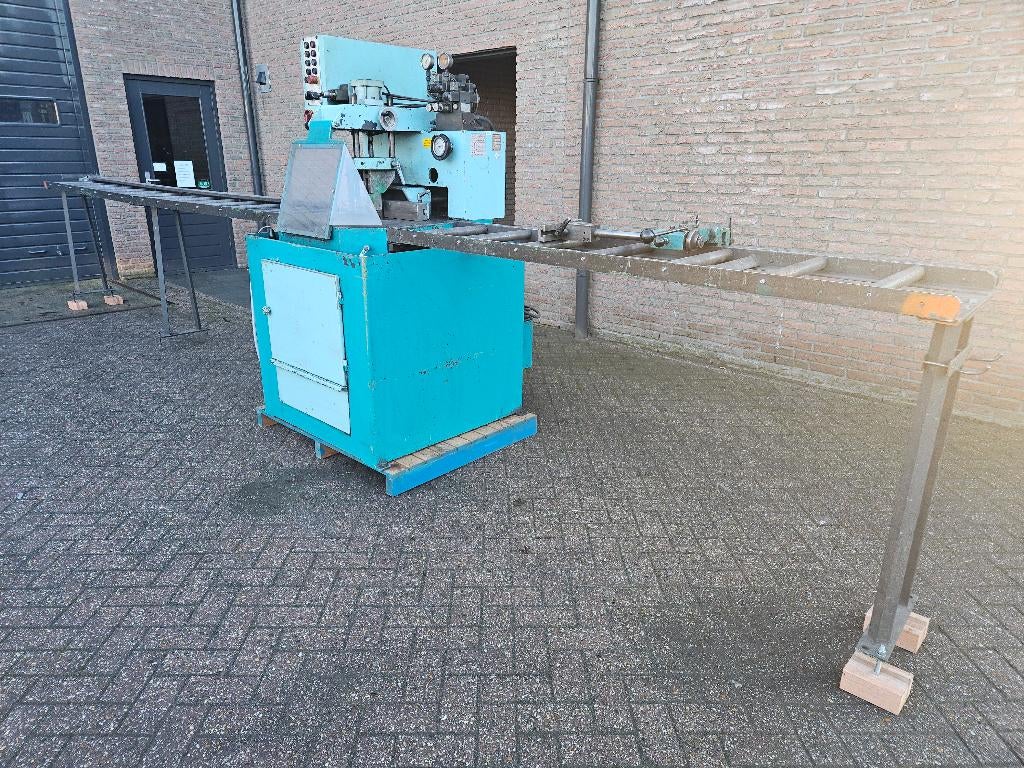 Zaagmachine afkortzaag Eisele PSU Hydr. 450 mm. + rollenbaan, Doe-het-zelf en Verbouw, Gereedschap | Zaagmachines, Ophalen, Gebruikt